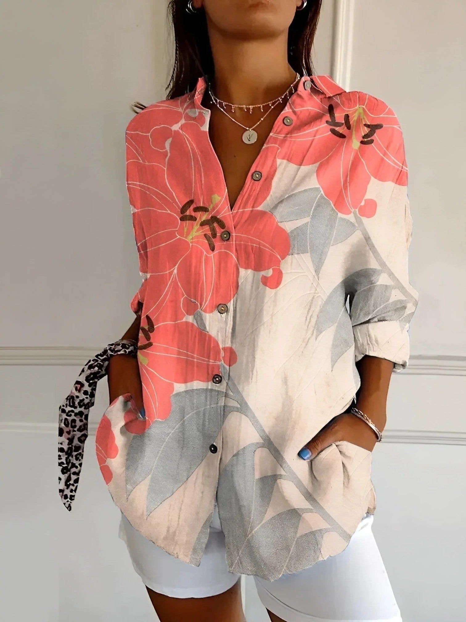 Anaëlle | Casual Zomerblouse Met Lange Mouwen