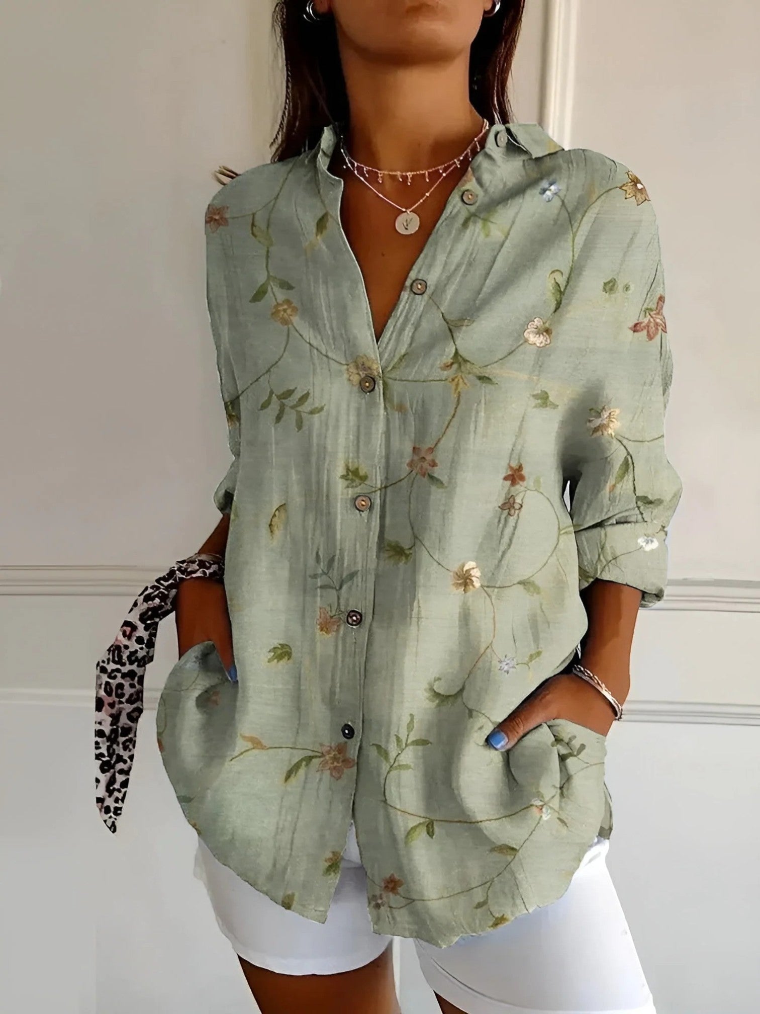 Anaëlle | Casual Zomerblouse Met Lange Mouwen