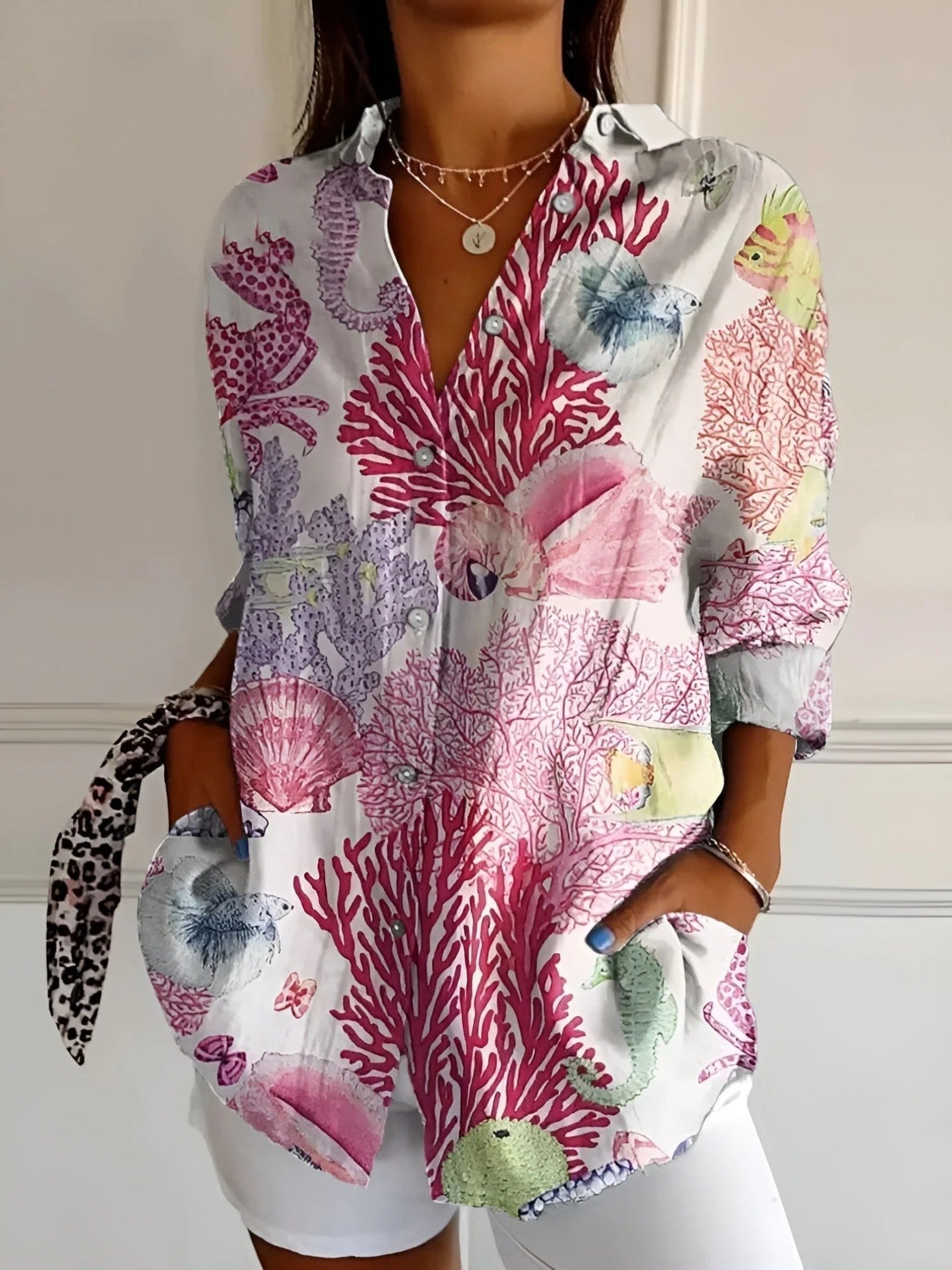 Anaëlle | Casual Zomerblouse Met Lange Mouwen