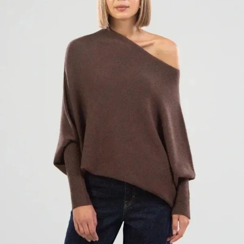 Stijlvolle Off Shoulder Trui Losse Pasvorm