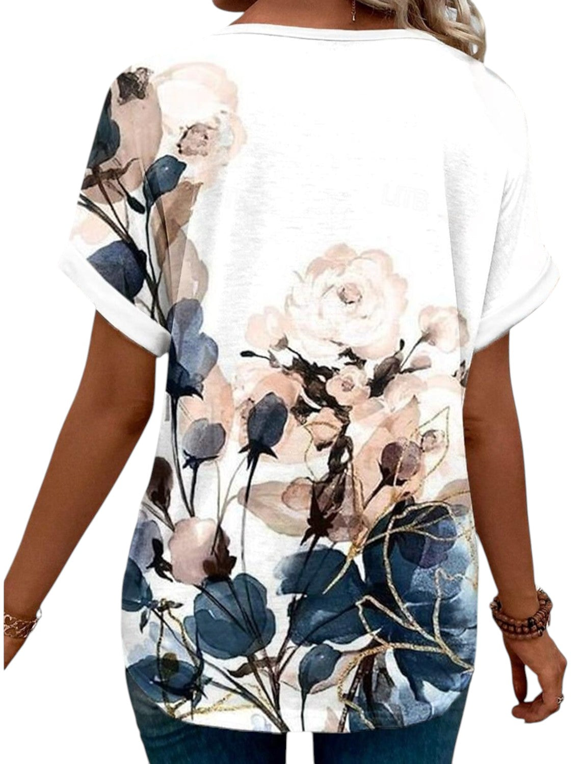 Anna - Zomers V-hals Shirt Met Bloemenprint