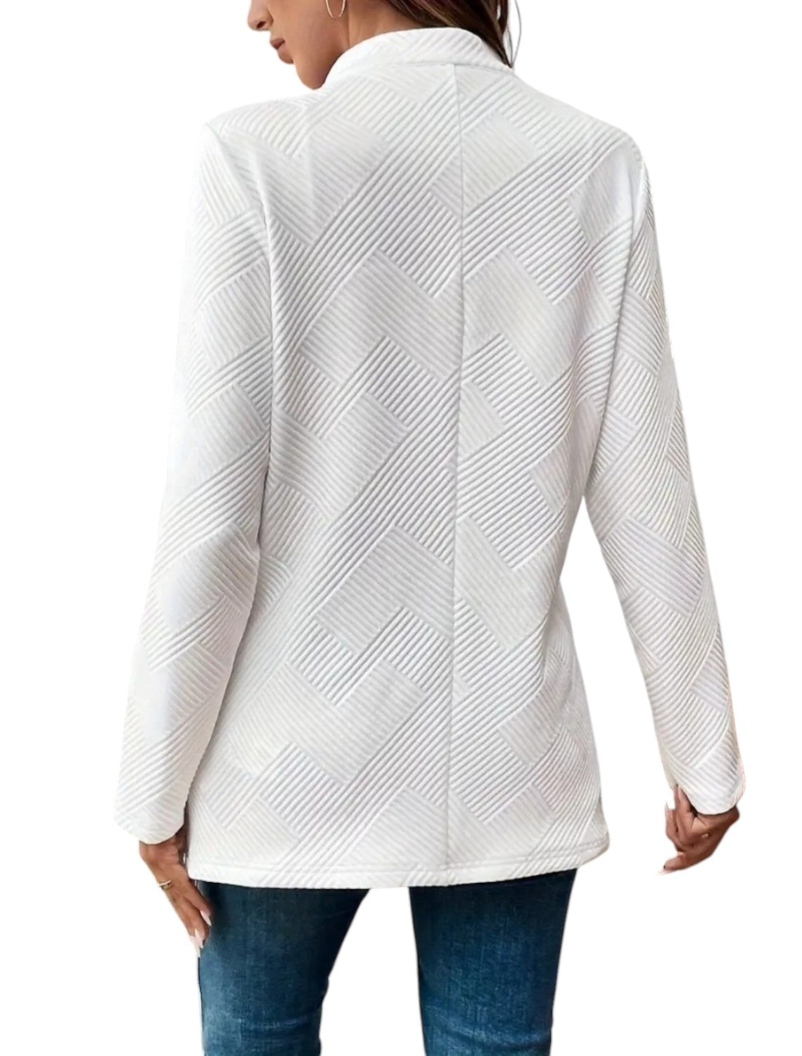 Witte Dames Blazer Met Open Voorkant Regular Fit