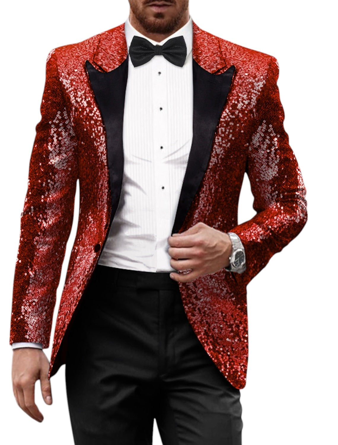 Retro Glitter Blazer Voor Mannen