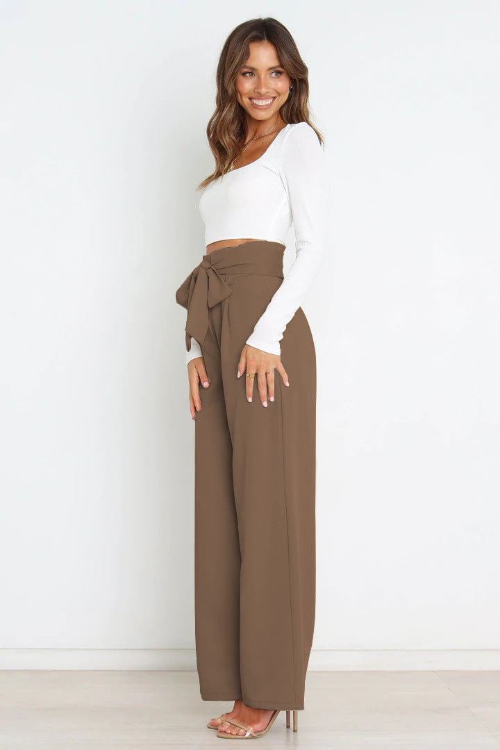 Soepele Linnen Dames Broek Met Hoge Taille