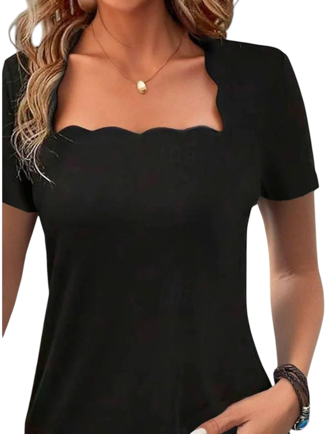 Dames Stijlvol Basic Shirt Zwart