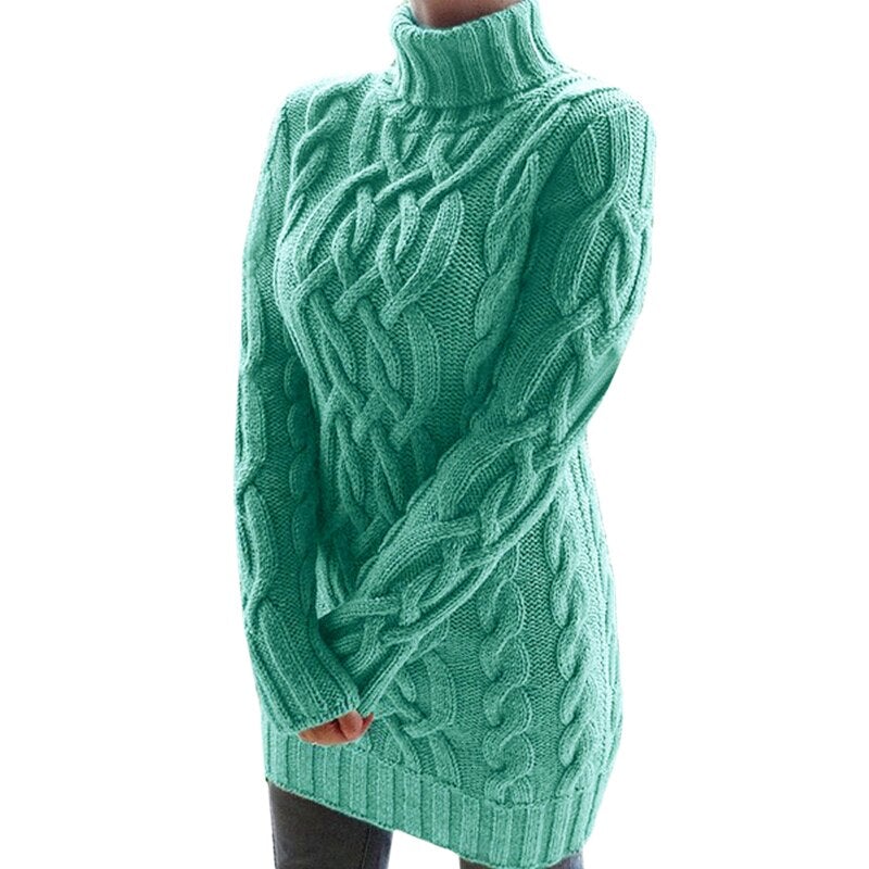 Oversized Kabelgebreide Trui Jurk | Lange Mouwen