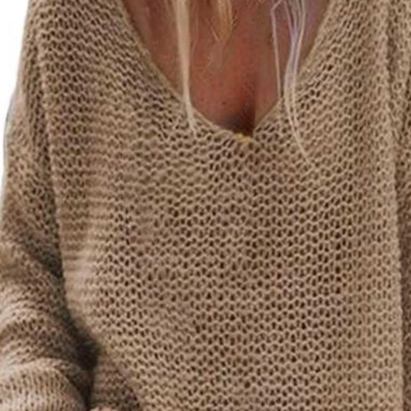 Oversized Gebreide Trui Met V-hals | Lange Mouwen