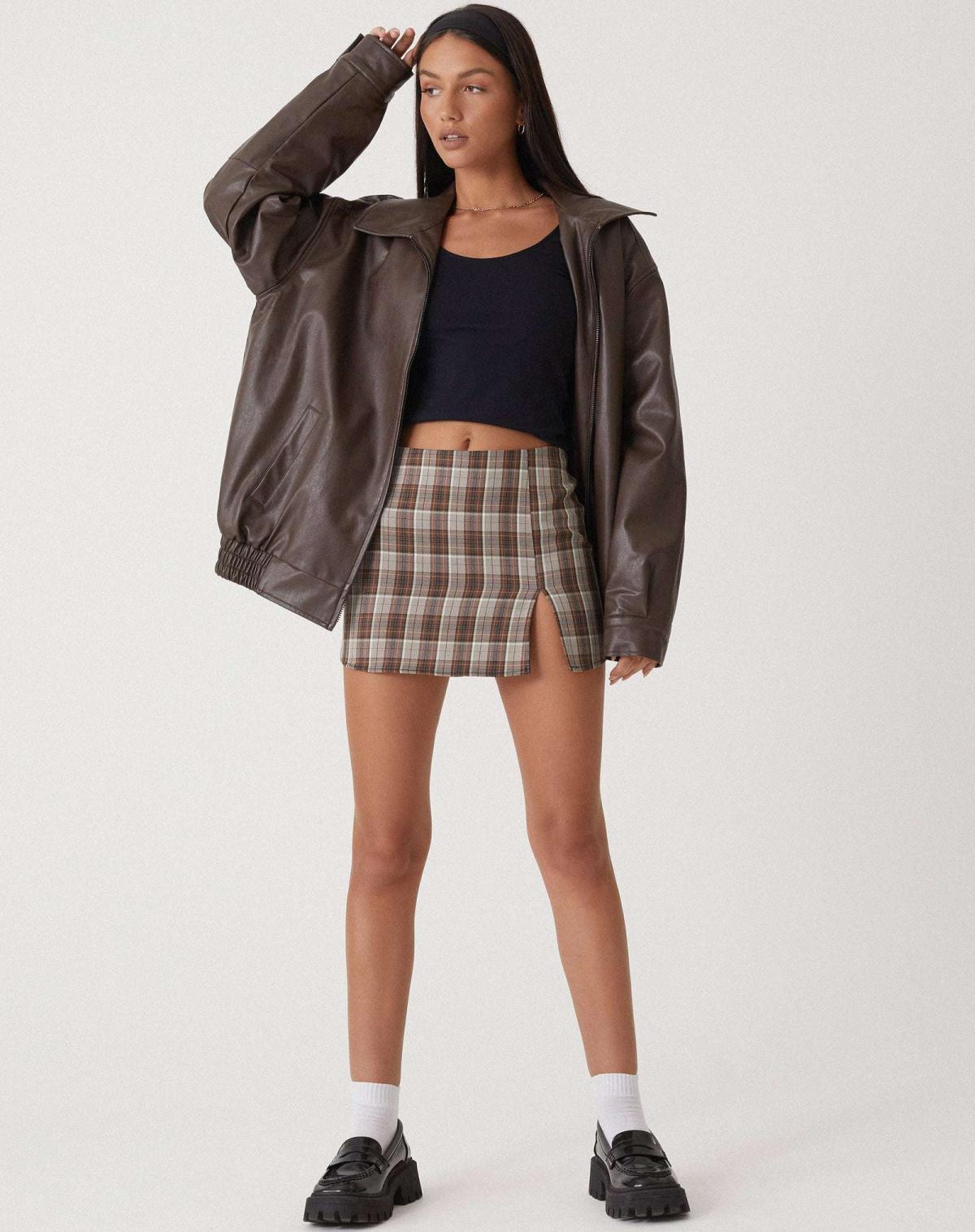 losse oversized leren jas dames