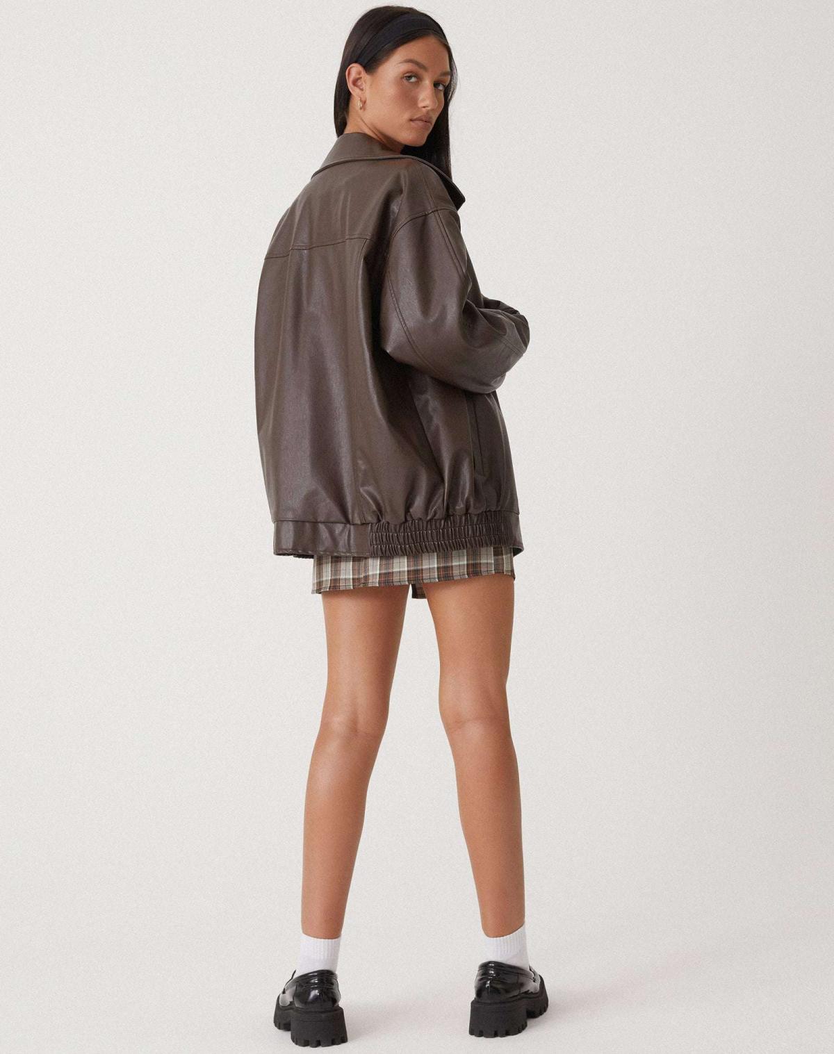 losse oversized leren jas dames