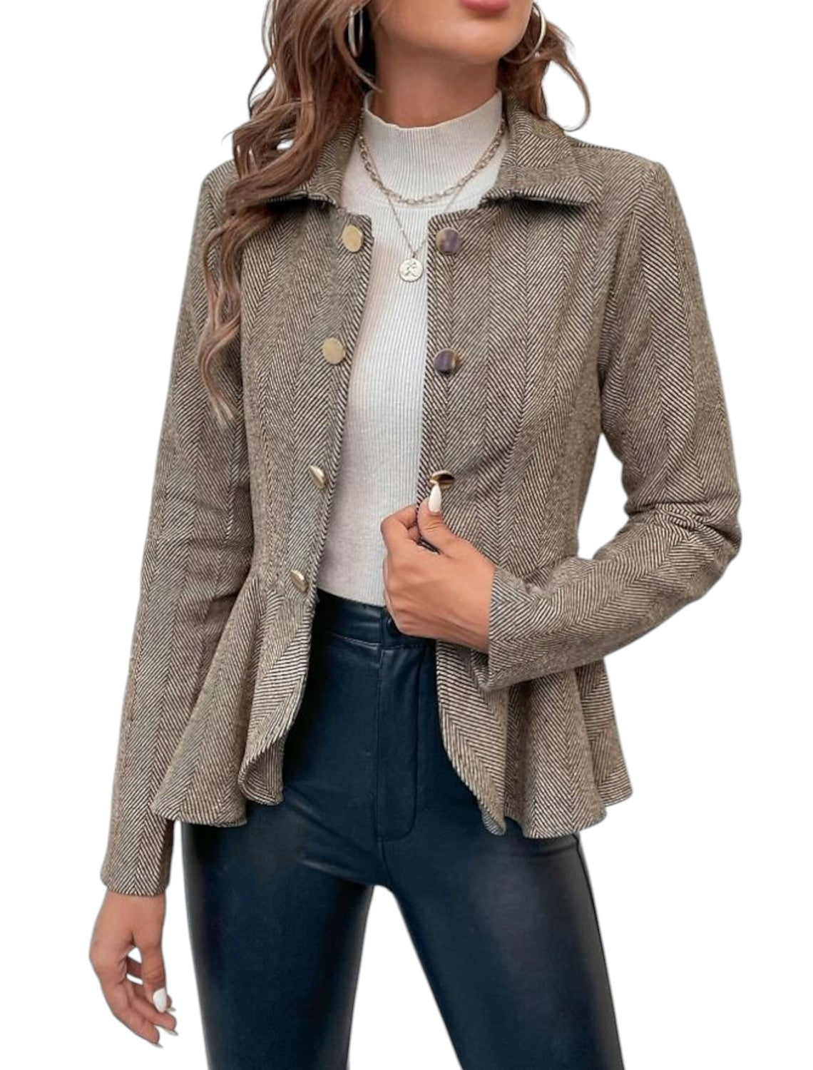Stijlvol Dames Jasje Met Knoopdetails