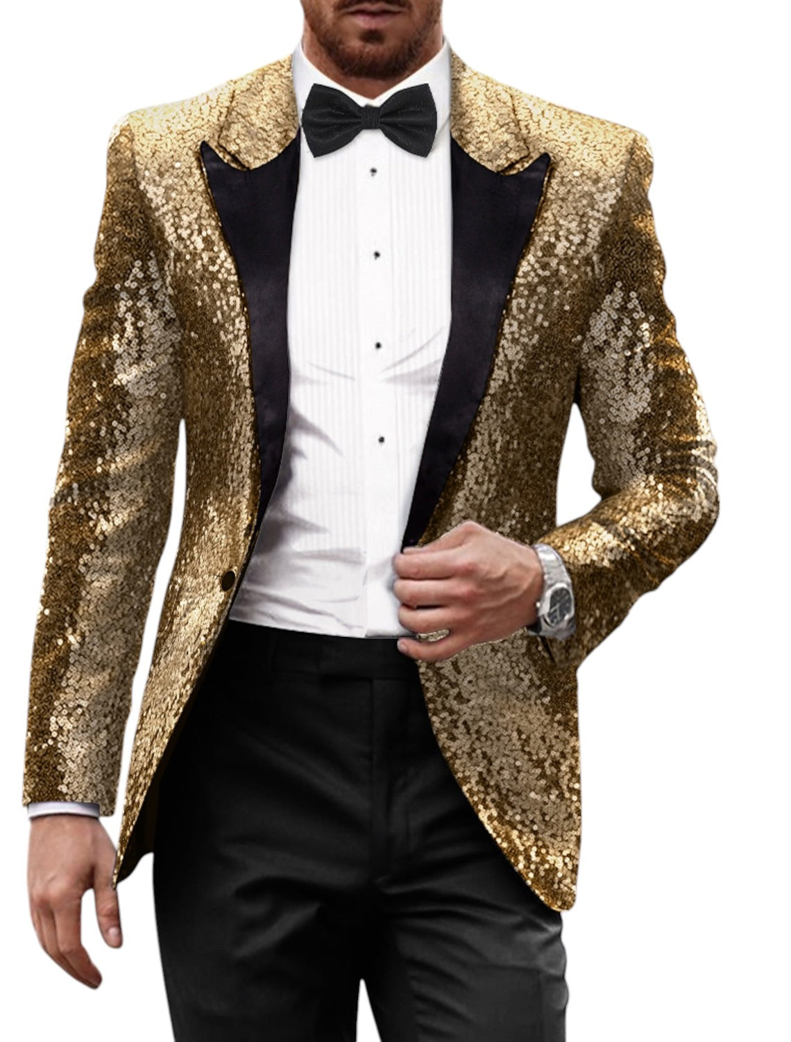 Retro Glitter Blazer Voor Mannen