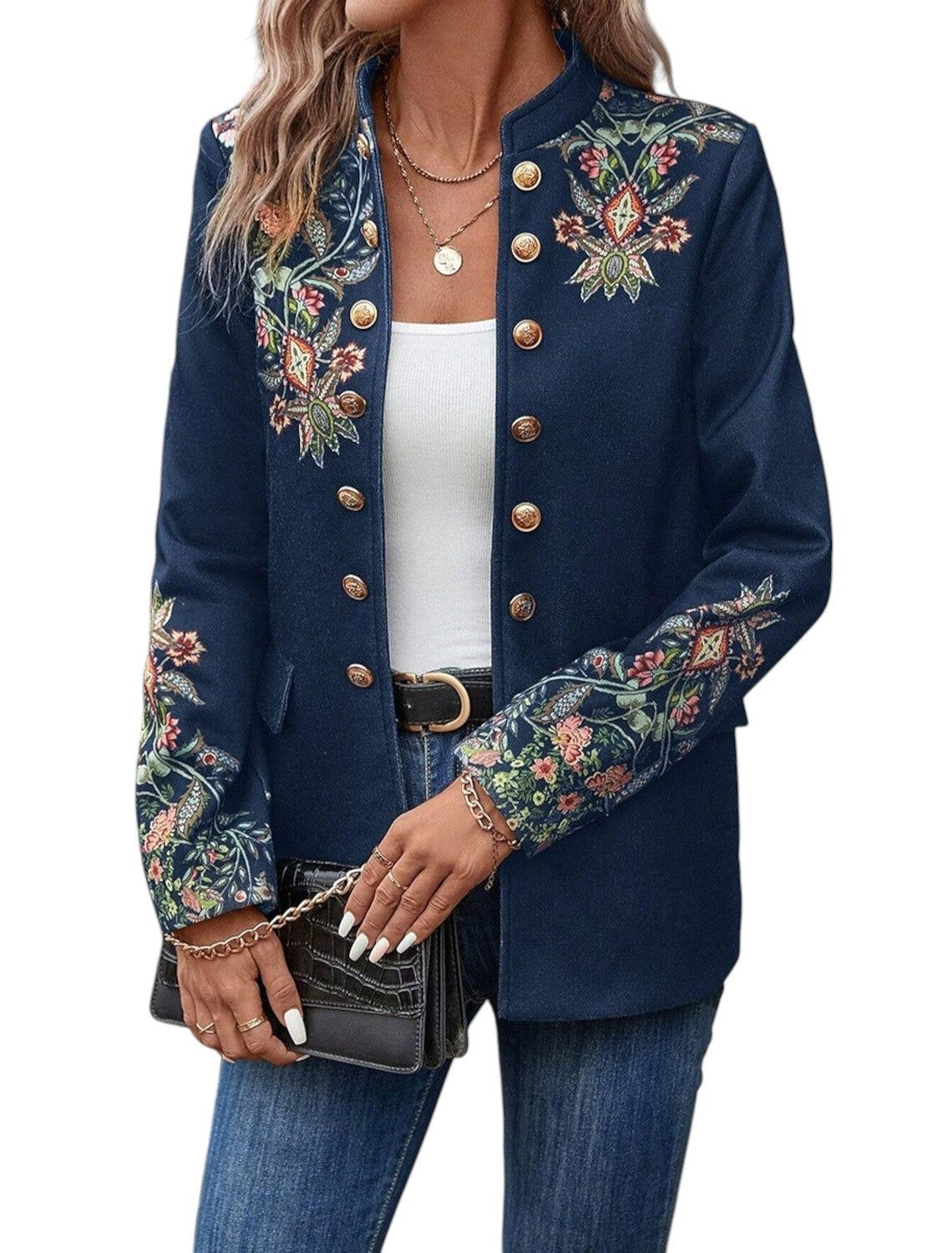 Stijlvol Dames Jasje Met Bloemenprint