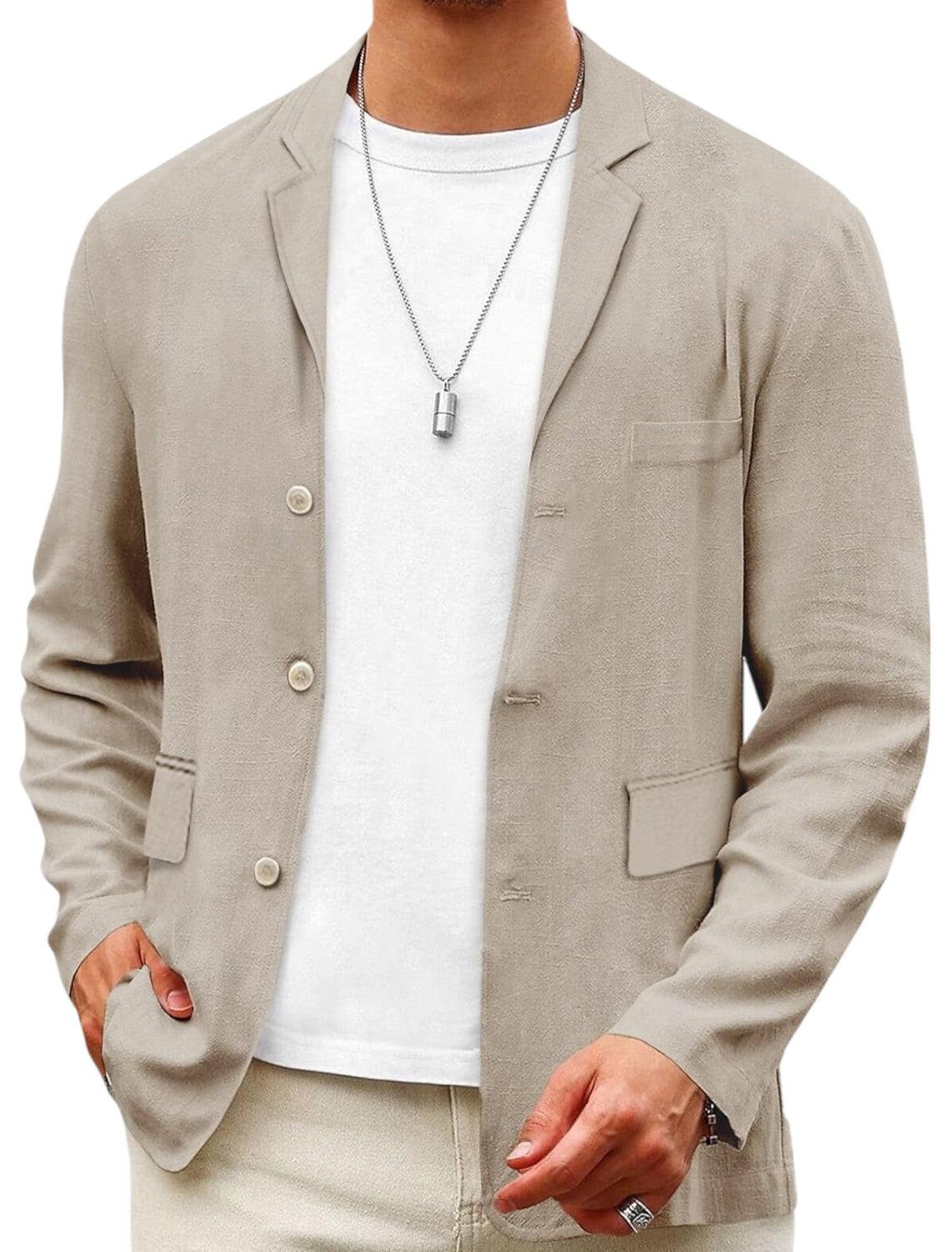 Katoenen Slim Fit Blazer Heren