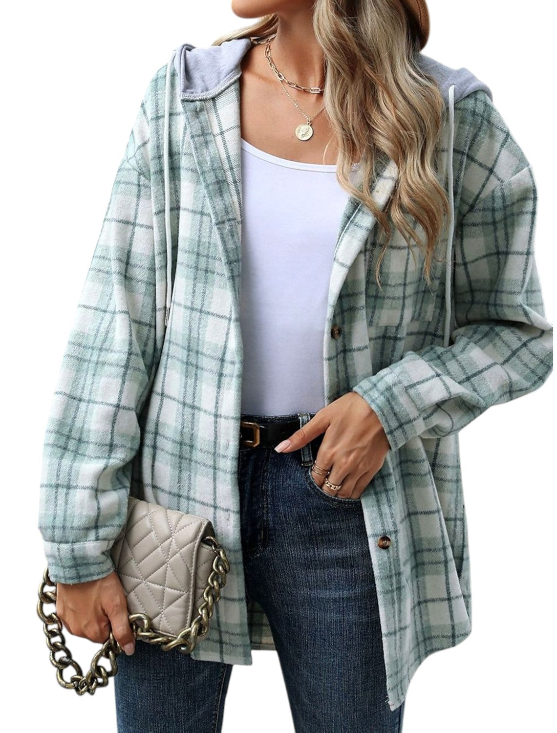Casual Geblokt Vest Met Capuchon Dames
