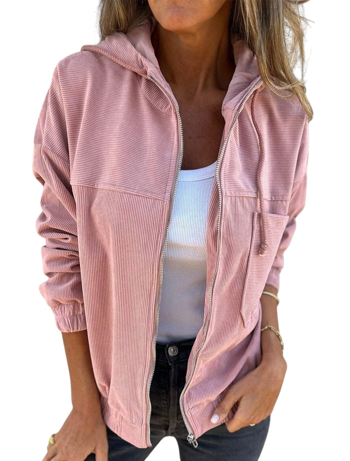 Stijlvol Effen Kleuren Vest Met Capuchon