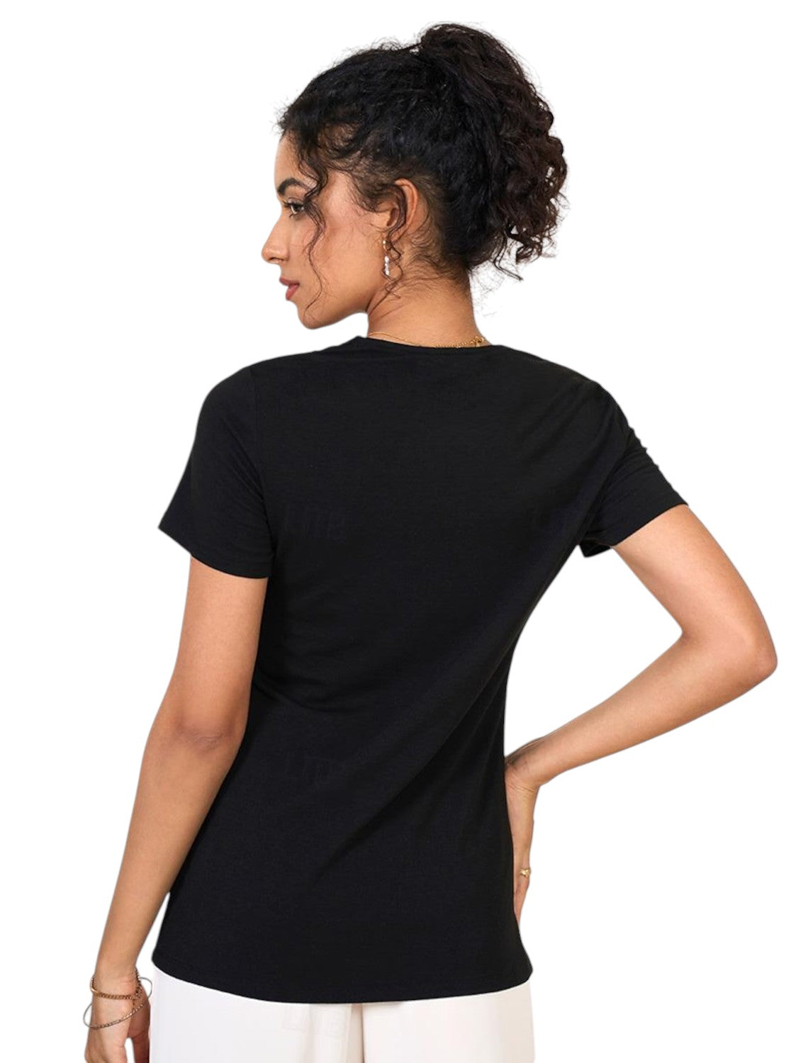 Dames Stijlvol Basic Shirt Zwart