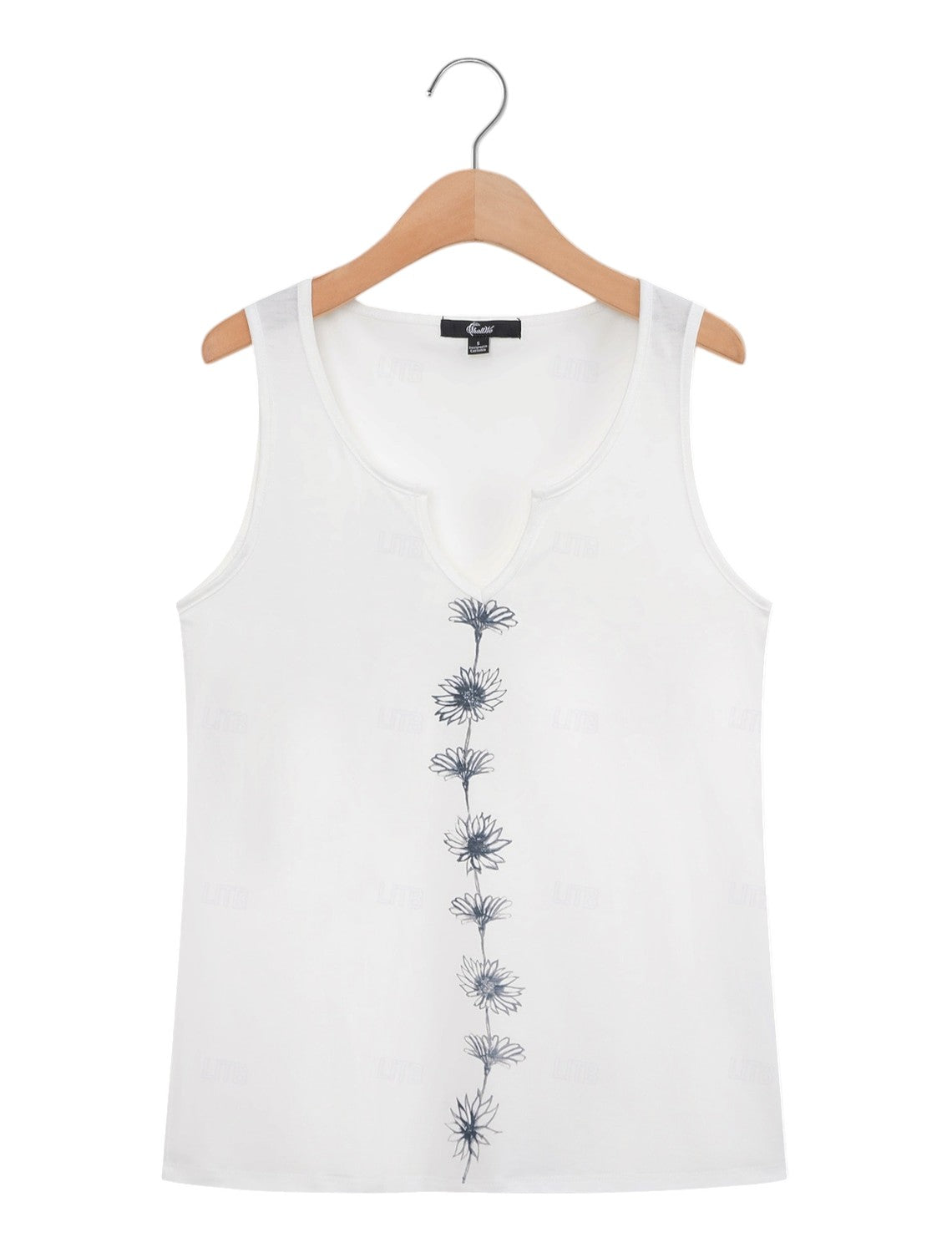 Mouwloze Basic Top Met Bloemenprint