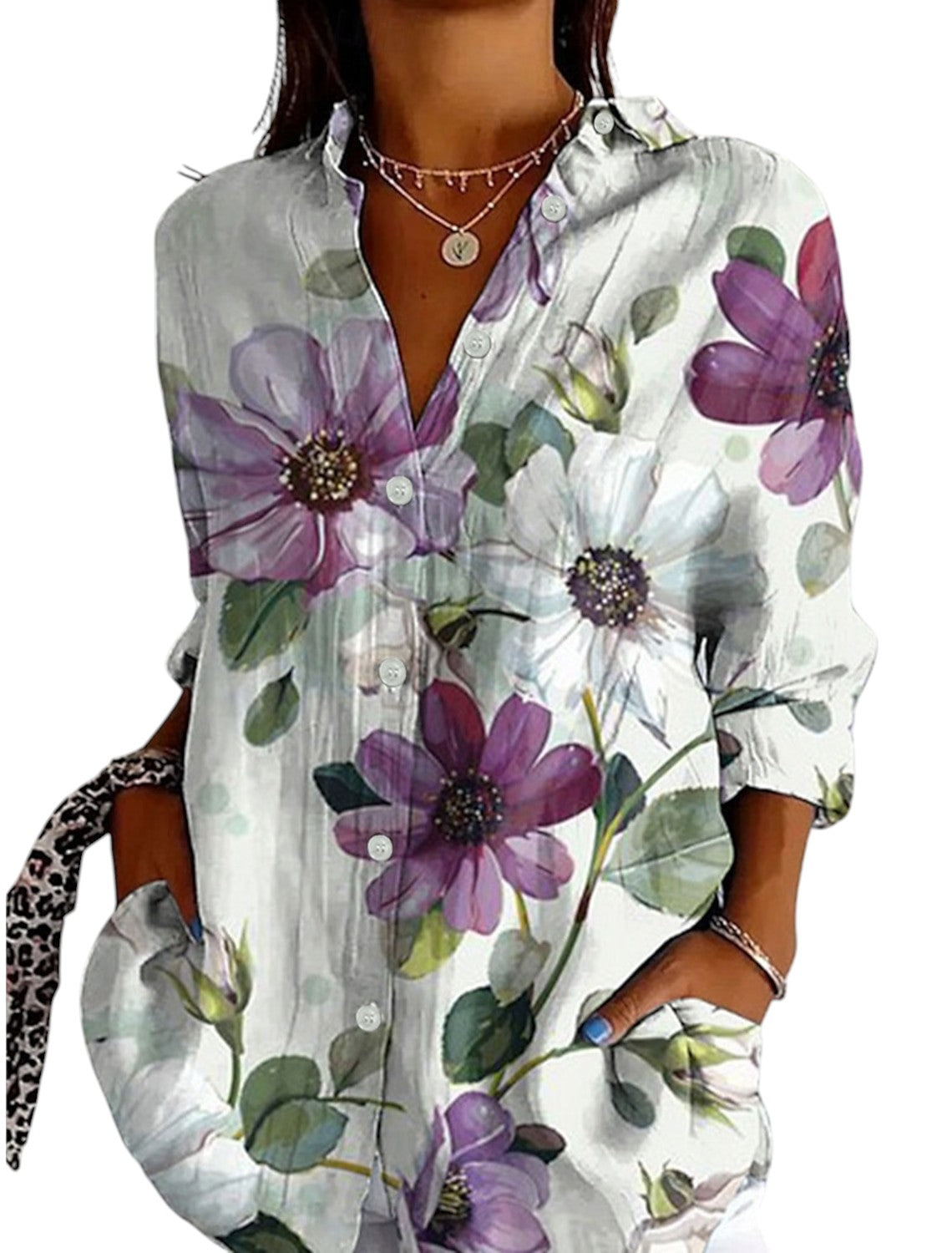 Dames Zomer Blouse Met Lange Mouwen