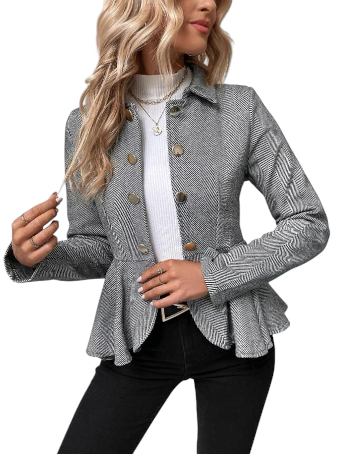 Stijlvol Dames Jasje Met Knoopdetails