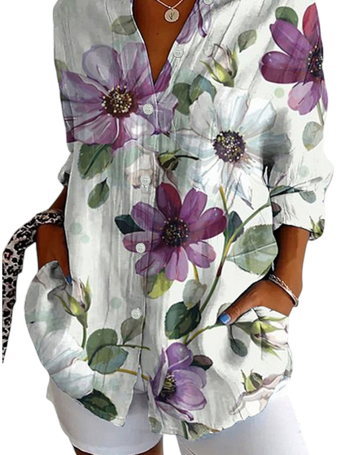 Dames Zomer Blouse Met Lange Mouwen