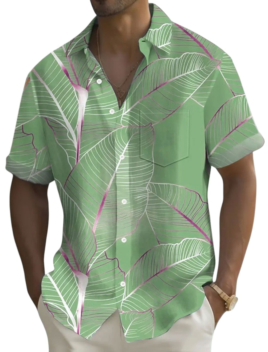 Stijlvolle Tropische Heren Blouse